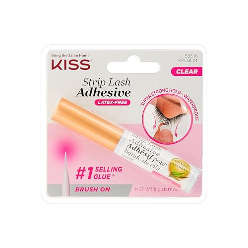 KISS Lash Adhesive, Lash Glue, 24hr Strip Eyelash Adhesive, Clear, Includes Lash Adhesive, Long Lasting Wear, Can Be Used with Strip Lashes and Lash Clusters | Amazon (US)