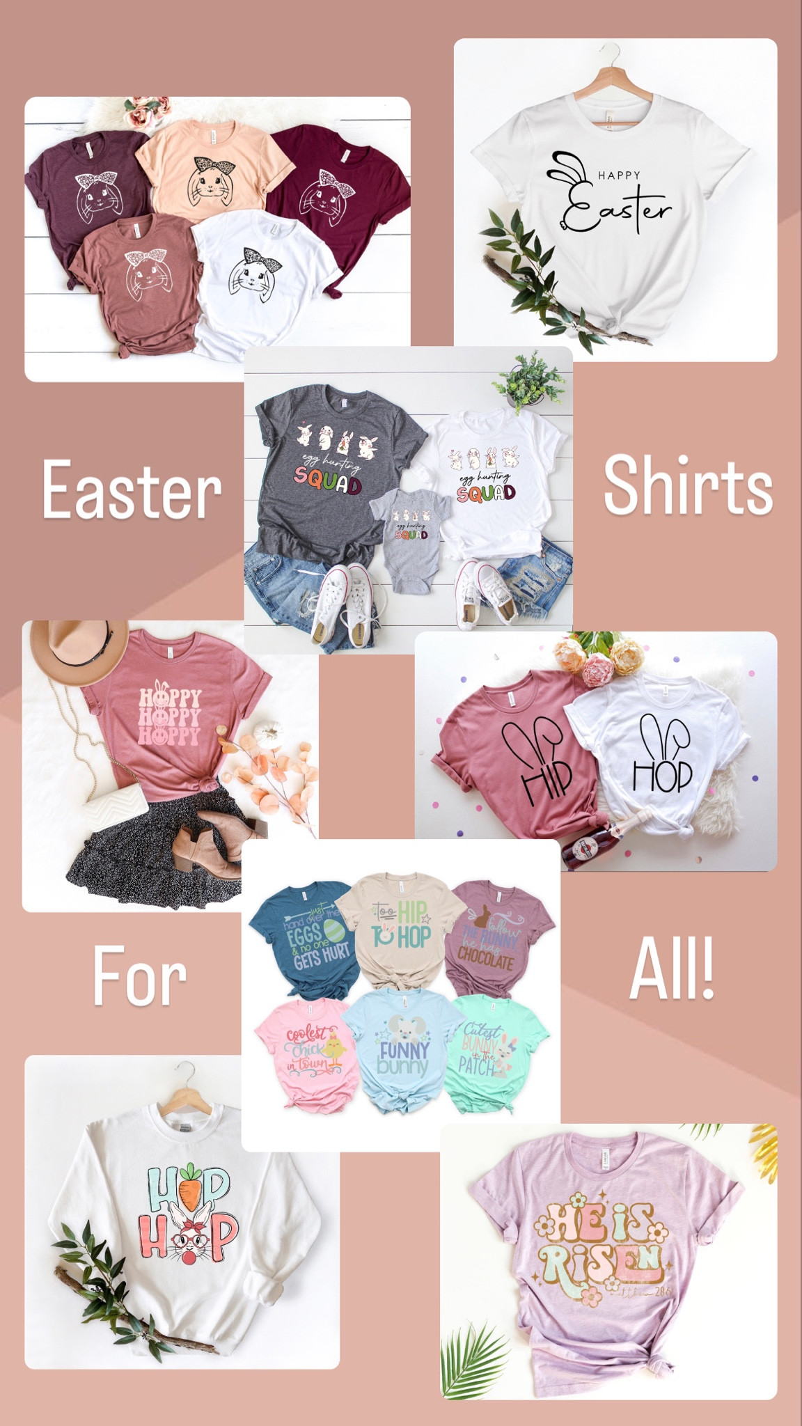 For the last few years our family have all gotten matching Easter Shirts for egg hunting and coloring eggs. My husband and I, my parents, and my sister and all of her kids. There are so many good finds on Etsy. Customized, family style, all of it! Even if we weren’t buying as a family, I’d get one for me! Loving the Easter styles this year 🌸

#LTKSeasonal #LTKfamily #LTKunder50