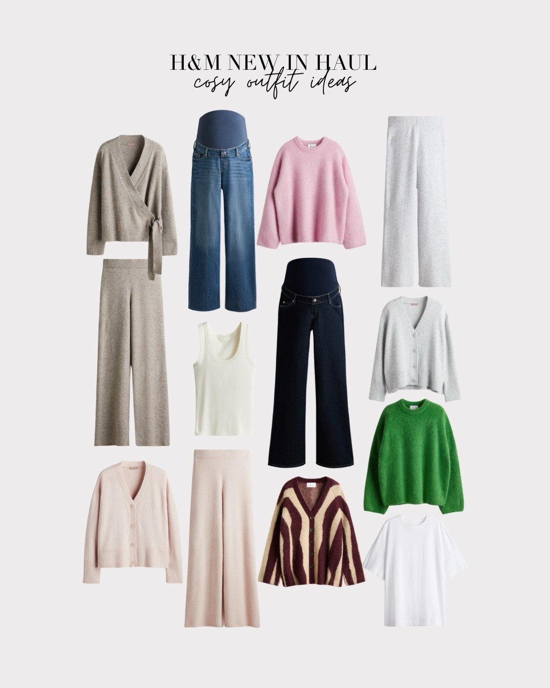 H&M new in cosy finds haul for some bump friendly outfit ideas ✨

all looks are bump friendly but can be worn whether you’re pregnant or not which is why I LOVE them because I can wear them all post partum too, just swap out the maternity jeans for normal wide leg jeans ✨
