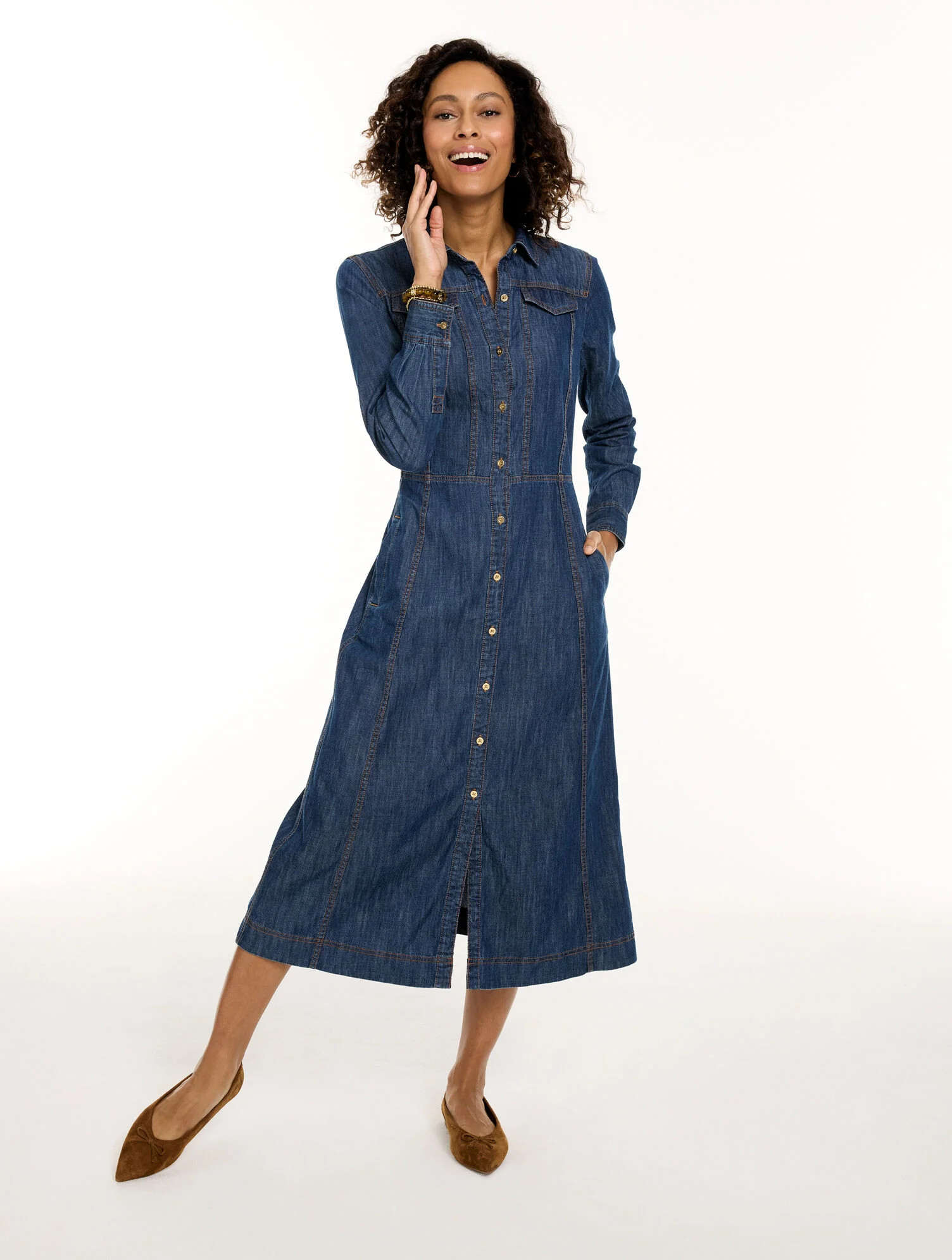 Denim Midi Dress - Portola Wash | Talbots