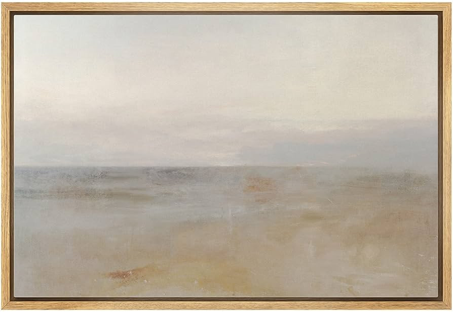 SIGNLEADER Framed Canvas Print Wall Art Pastel Watercolor Brown Sky Landscape Abstract Shapes Ill... | Amazon (US)