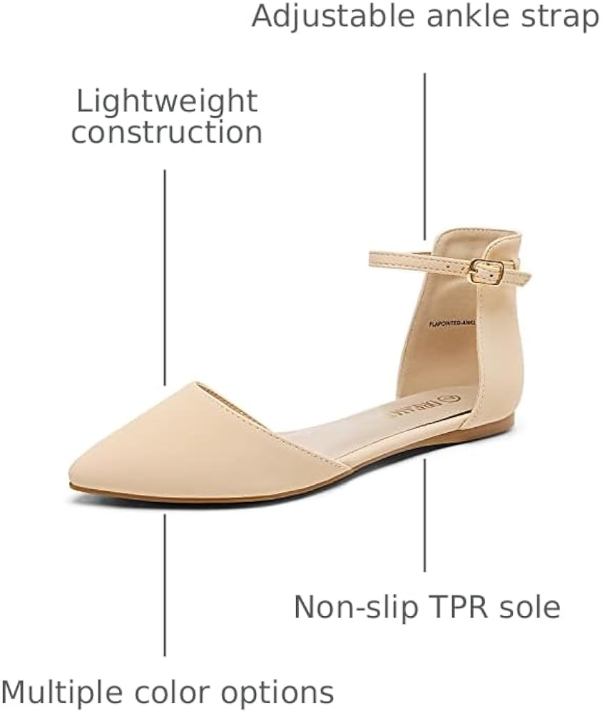 DREAM PAIRS Flapointed Women's Casual D'Orsay Pointed Plain Ballet Comfort Soft Slip On Flats Sho... | Amazon (US)