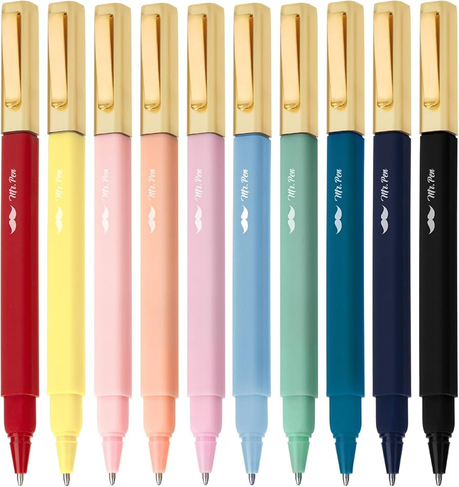 Mr. Pen- Aesthetic Ballpoint Pens, 0.7 mm Fine Point, 10 Pack, Assorted Colors, Fast Dry, No Smea... | Amazon (US)