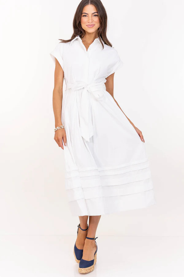 Sunlit Dreams White Midi Dress | The Mint Julep Boutique