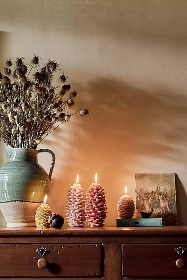 Pinecone Candle By Anthropologie in Beige Size M | Anthropologie (US)