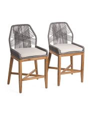 Set Of 2 Rope Crossweave Counter Stools With Cushion Seats | Marshalls