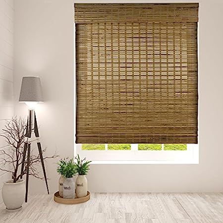 Cordless Woven Wood Roman Shades, 67W x 60H, Ashbury Camel, Sizes 20-72 Wide and 24-72 High | Amazon (US)