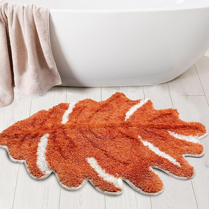 Hexagram Fall Bathroom Rugs, Fall Maple Leaf Bath Mats for Bathroom, Farmhouse Fall Rugs for Bath... | Amazon (US)