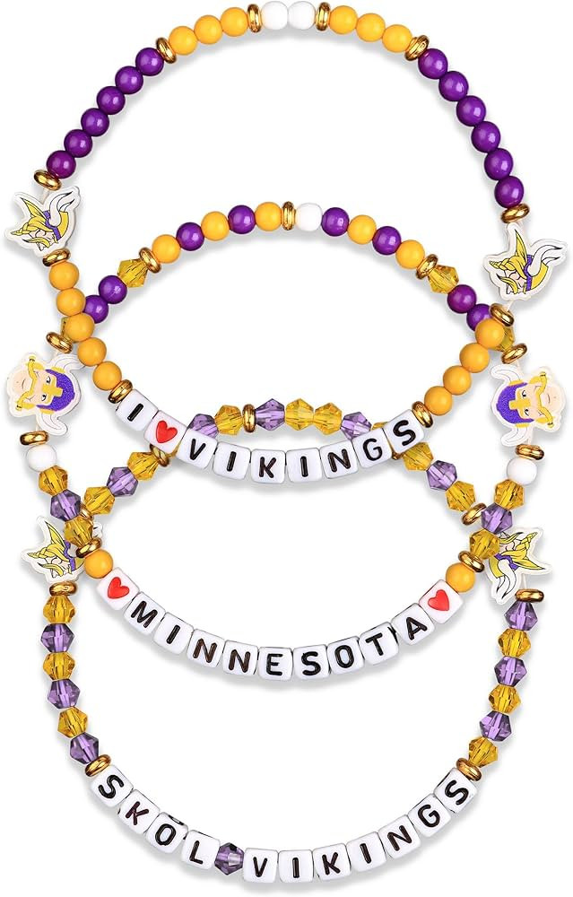 FOCO Minnesota Vikings NFL 3 Pack Team Friendship Bracelet | Amazon (US)