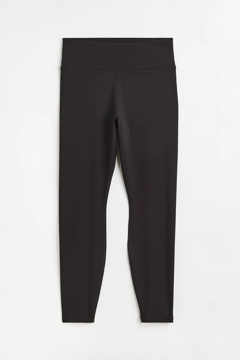 DryMove™ Ankle-length sports tights - Schwarz - Ladies | H&M DE | H&M (DE, AT, CH, NL, FI)