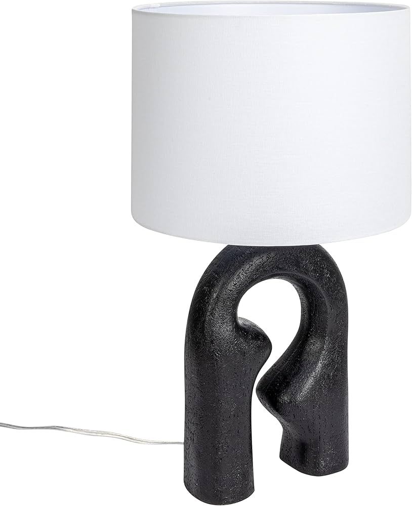 Creative Co-Op EC1505 Modern Abstract Sculptural Drum Shade Table Lamp, Black | Amazon (US)