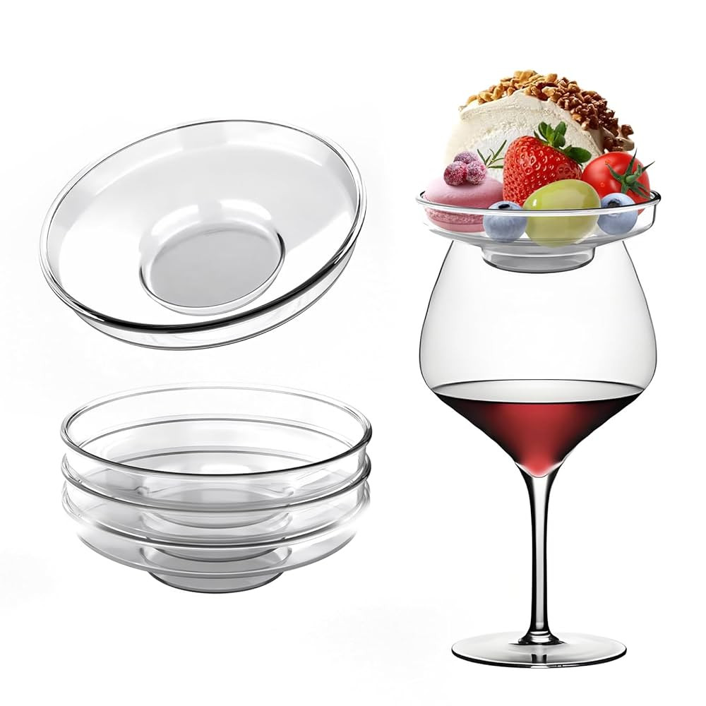 Charcuterie Board with Wine Glass Lid, Round Tray & Micro Snack Plates, Portable Set for Wine Tas... | Amazon (US)