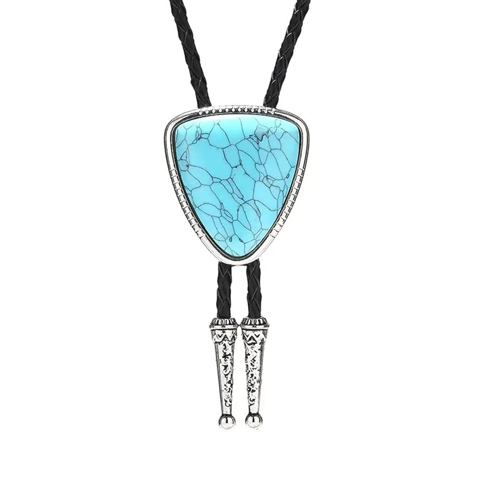 Turquoise Bolo Tie for Men, Leather Braided Necktie Western Cowboy Bola Tie Costume Accessories f... | Amazon (US)