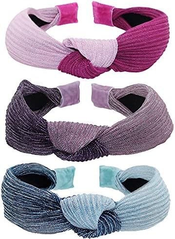 FROG SAC 3 Top Knot Headbands for Girls, Cute Knotted Headband Pack, Two Tone Little Girl Head Band  | Amazon (US)