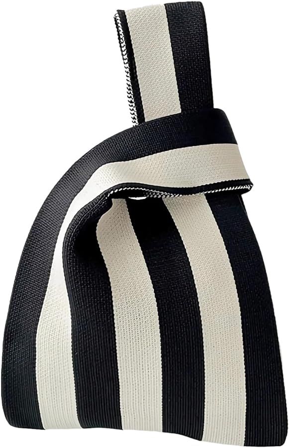 Women's Wrist Knot Tote Bag Small Crochet Wristlet Handbag Aesthetic Cute Knit Purse | Amazon (US)
