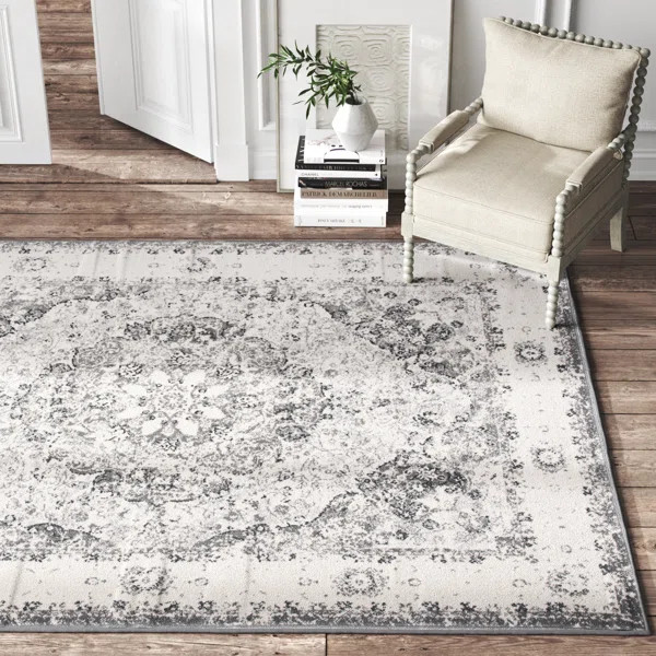 Hector Oriental Machine Woven Gray Area Rug | Wayfair North America