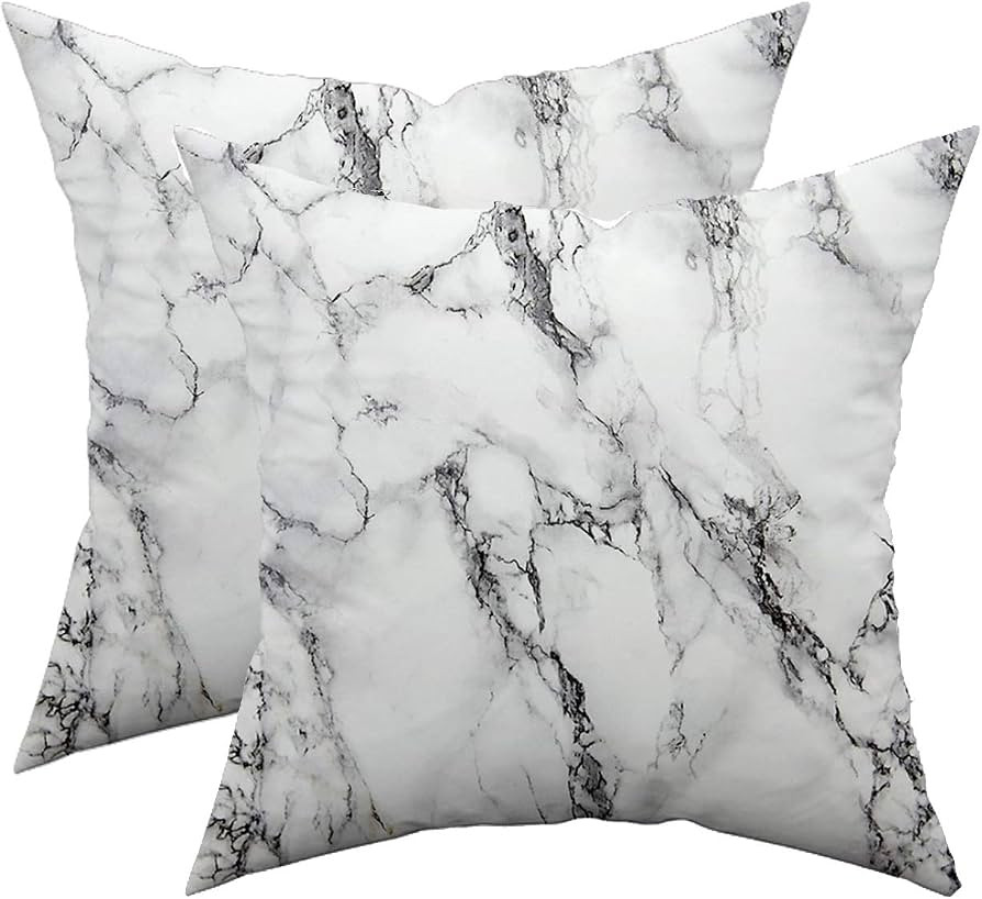 TAOSON Set of 2 Home Decorative Marble Pattern Cozy Throw Pillow Cases Cushion Covers Shells for ... | Amazon (US)