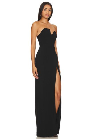 Amanda Uprichard X Revolve Strapless Puzzle Gown in Black from Revolve.com | Revolve Clothing (Global)