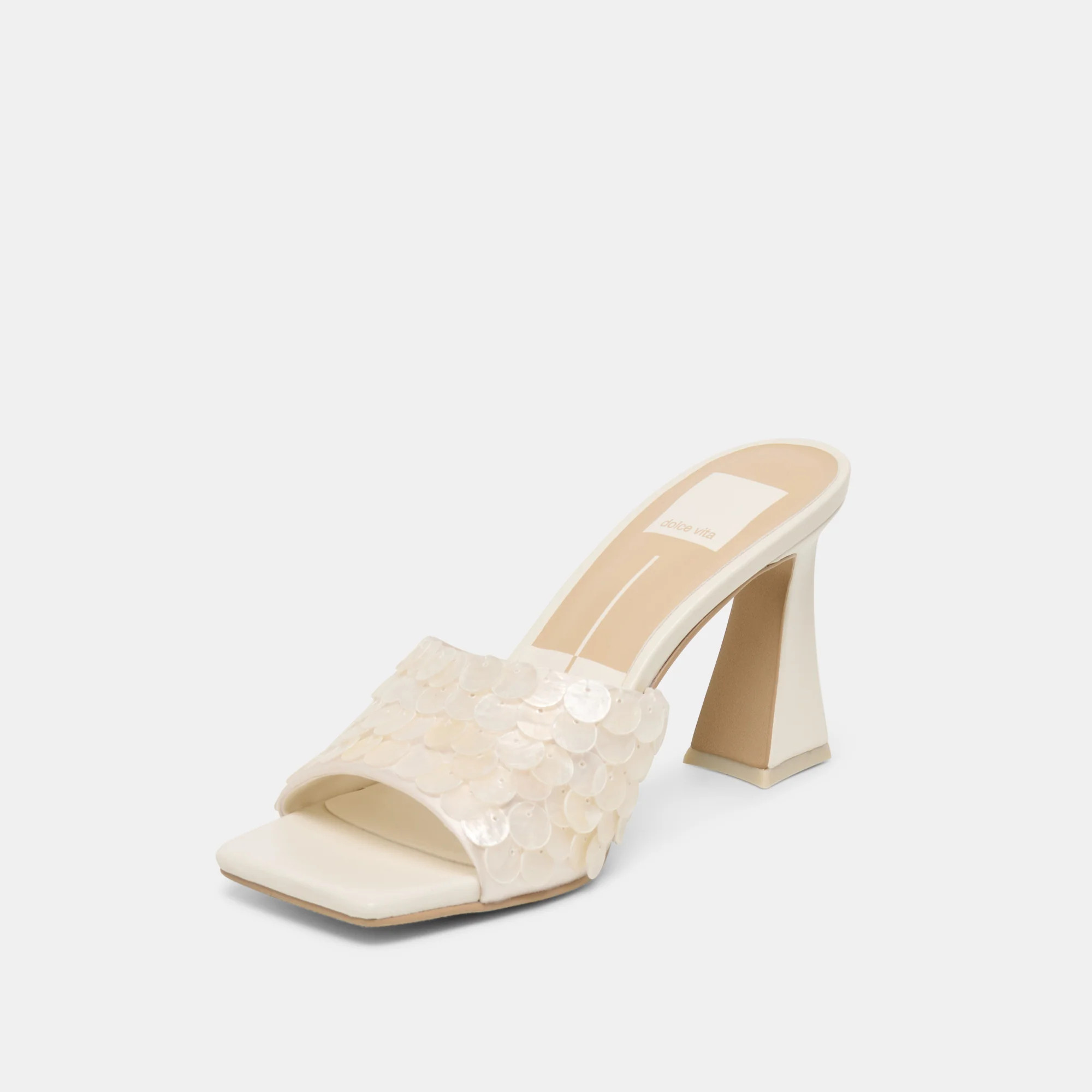 Nandy Confetti Heels Ivory Sequin | DolceVita.com