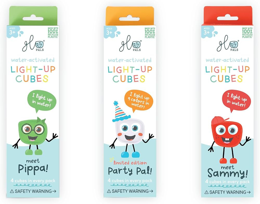 Amazon.com: Glo Pals Water-Activated Light-Up Cubes Bundle for Sensory Play – 12 Pack (Holly Jo... | Amazon (US)