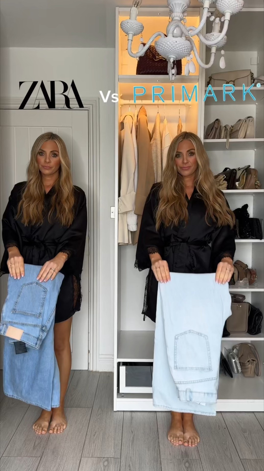 Zara brown suede jacket and jeans vs Primark 