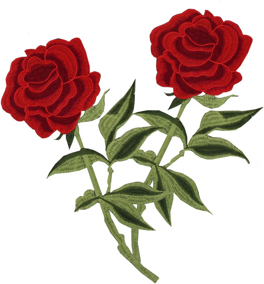 2 PCS Rose Flower Embroidered Iron On Patches, DIY Motif Fabric Applique Decoration Patch Sew on ... | Amazon (US)