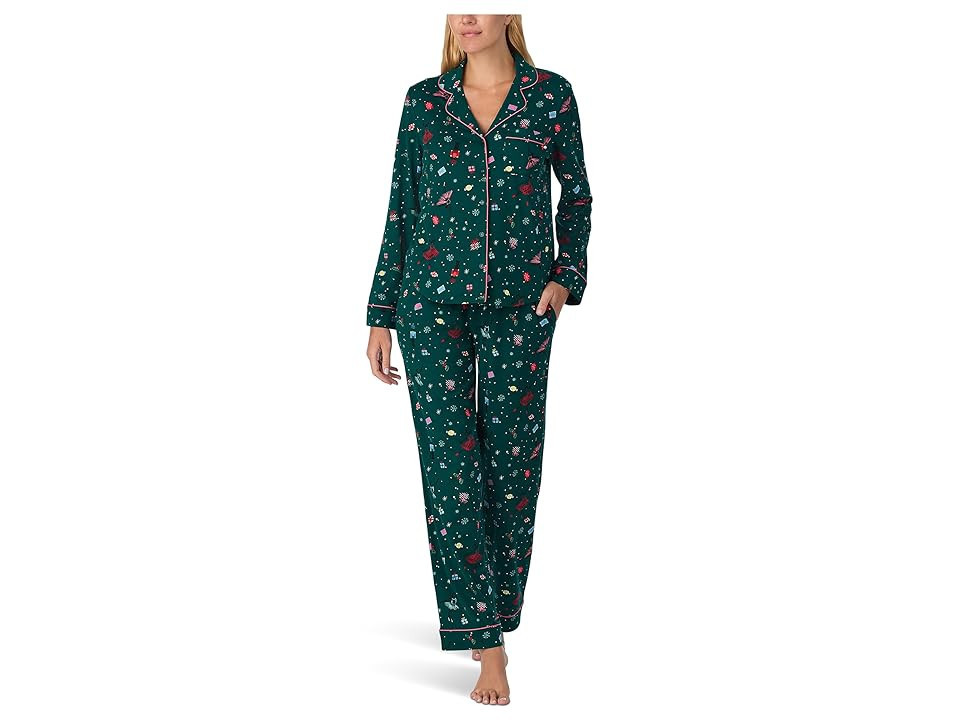 Kate Spade New York Cozy Jersey Notch Pajama Set Women's Pajama Sets Sugar Plum Fairy : LG, Polyester/Spandex | Zappos
