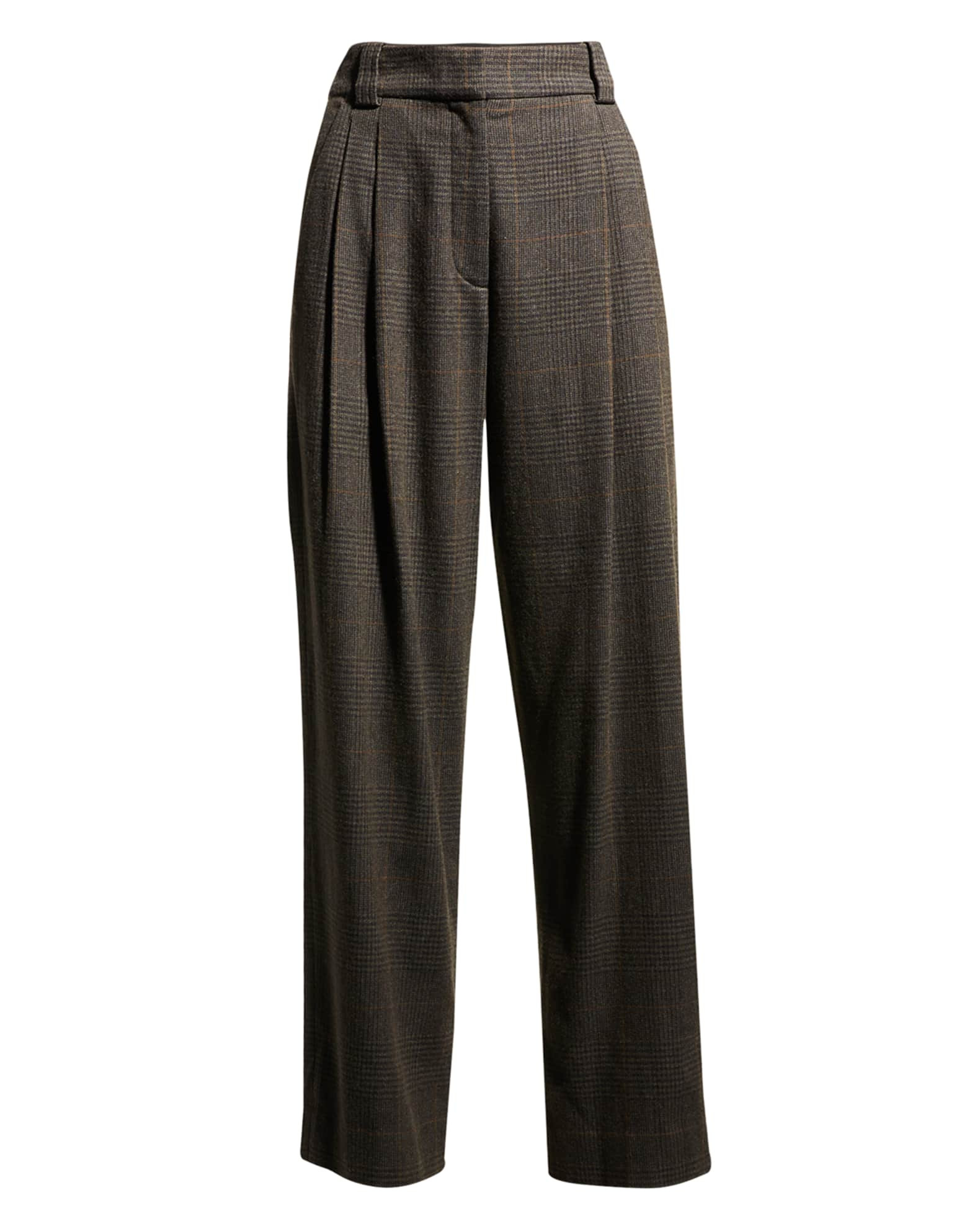 Franklin Plaid Straight-Leg Wool Trousers | Neiman Marcus