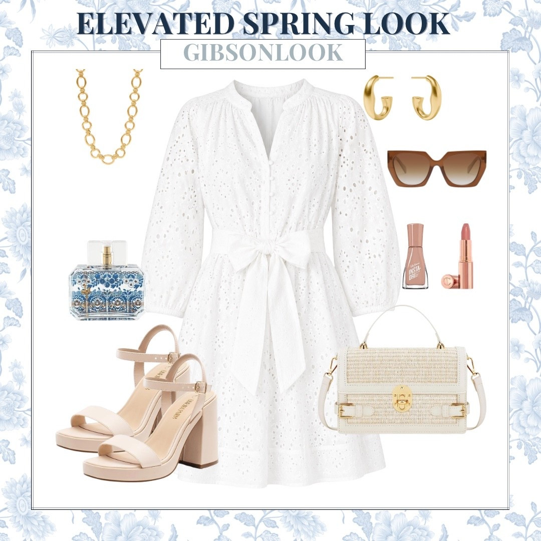 White eyelet dresses are one of my favorite staples for spring and summer because they always look polished with minimal effort. This feminine white mini dress paired with neutral heels, woven accessories, gold jewelry, and soft beauty tones creates such an elevated look for brunch, vacations, bridal events, graduations, or summer dinners.

Top: Small
Shoes: 7.5
Bra Size: 34DD
Height: 5’2

white eyelet dress  spring dress  summer dress  white mini dress  feminine outfit  neutral heels  woven handbag  gold jewelry  bridal shower outfit  graduation outfit  vacation style  Gibsonlook  AudrieDollins

#LTKOver40 #LTKSeasonal #LTKootd