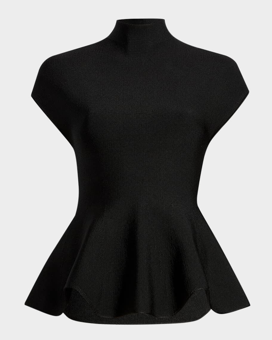 Khaite Andra Knit Peplum Top | Neiman Marcus
