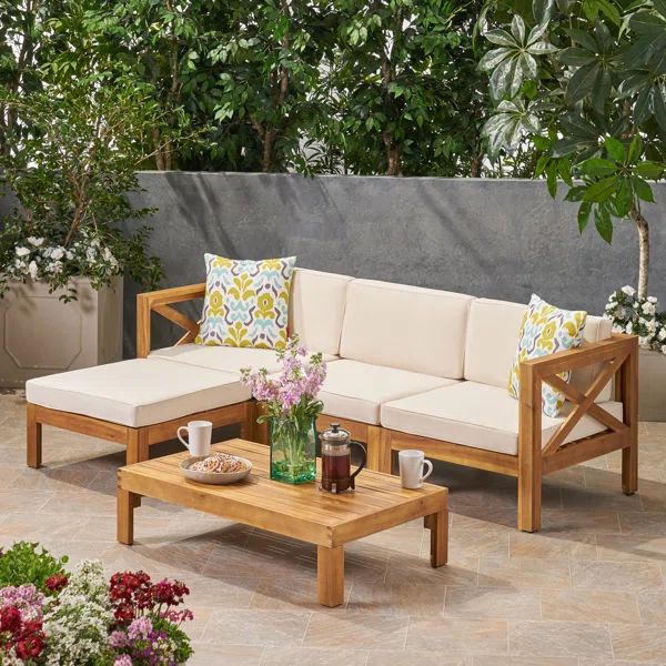 Barcomb Outdoor 5 Piece Sectional Seating Group with Cushions | Wayfair North America