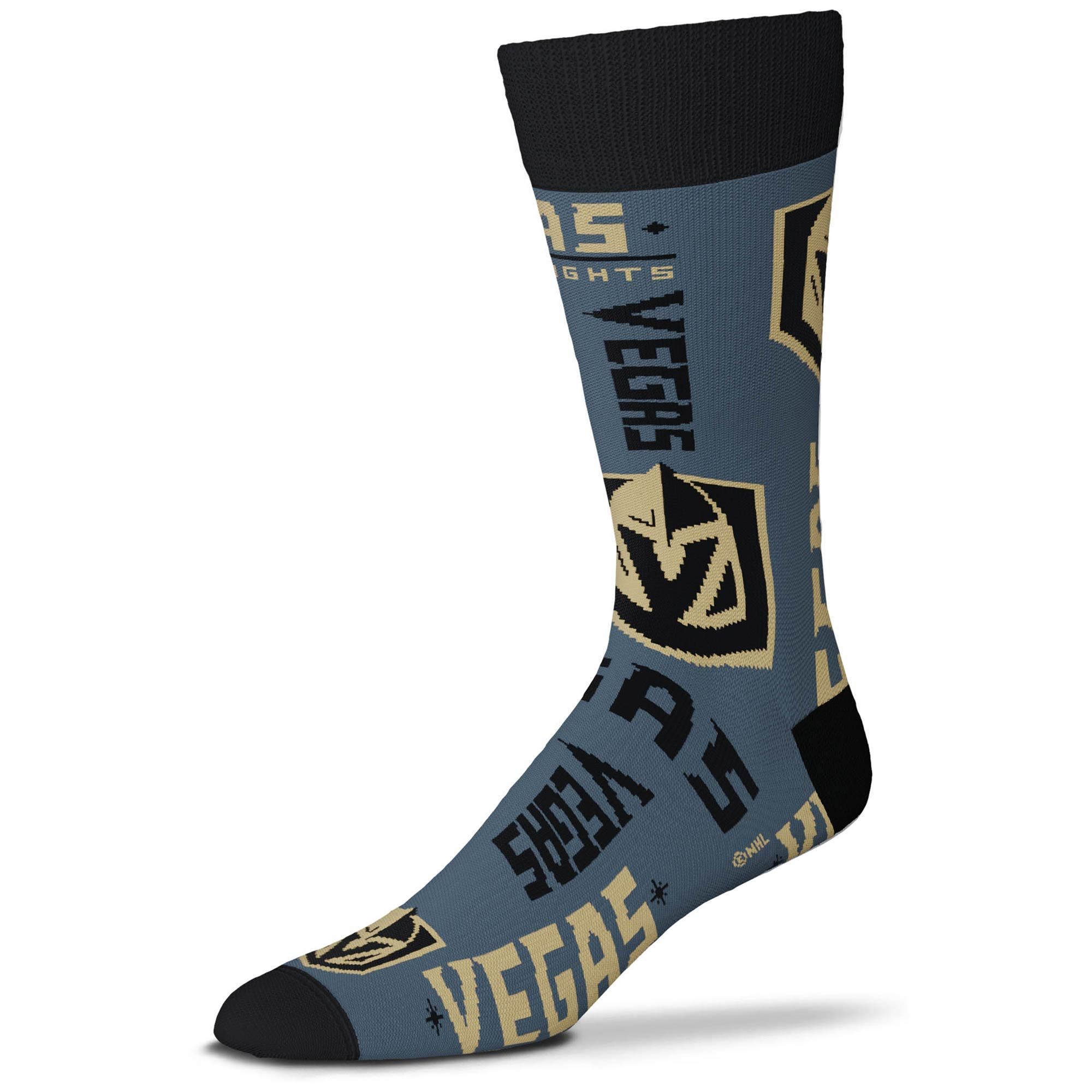 Men's Vegas Golden Knights For Bare Feet Wall to Wall Crew Socks | NHL Shop