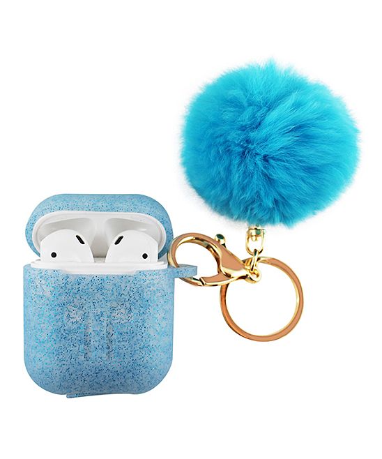Blue Apple AirPods Charging Case Sleeve & Pom-Pom Keychain | Zulily