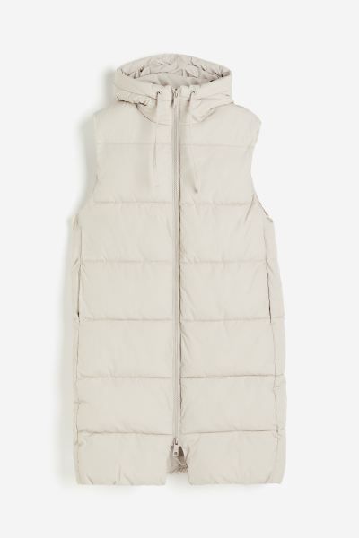 Hooded Puffer Vest - Light beige - Ladies | H&M US | H&M (US + CA)