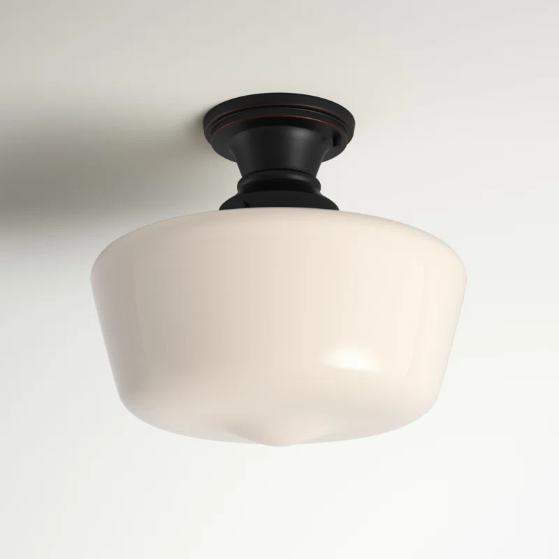 Katsikis 1 - Light 12'' Unique/Statement Schoolhouse Semi Flush Mount | Wayfair North America