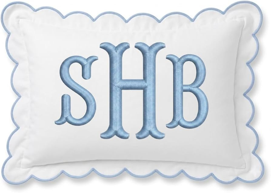 Personalized Monogram Pillow Cover, Custom Embroidered Initials Pillowcase, Custom Text Embroider... | Amazon (US)
