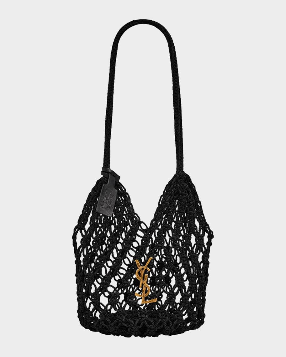 Saint Laurent Small YSL Crochet Shopper Tote Bag | Neiman Marcus