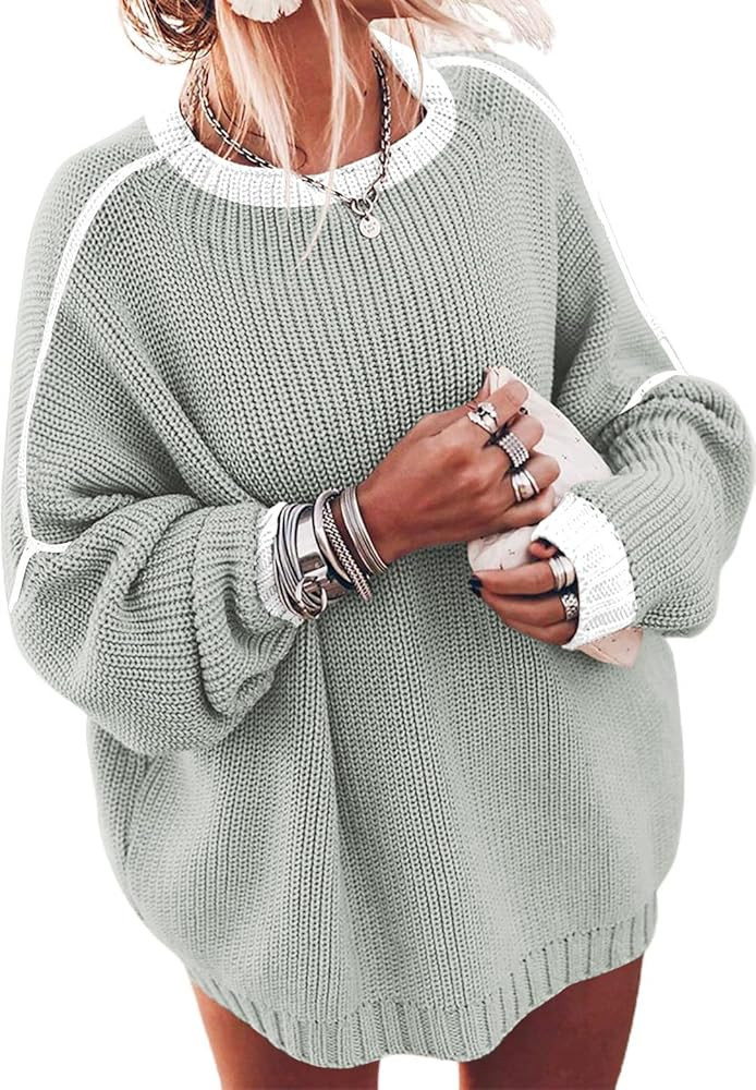 ETCYY Women's Oversized Sweaters Fall 2025 Fashion Winter Clothes Batwing Long Sleeve Knit Sweate... | Amazon (US)
