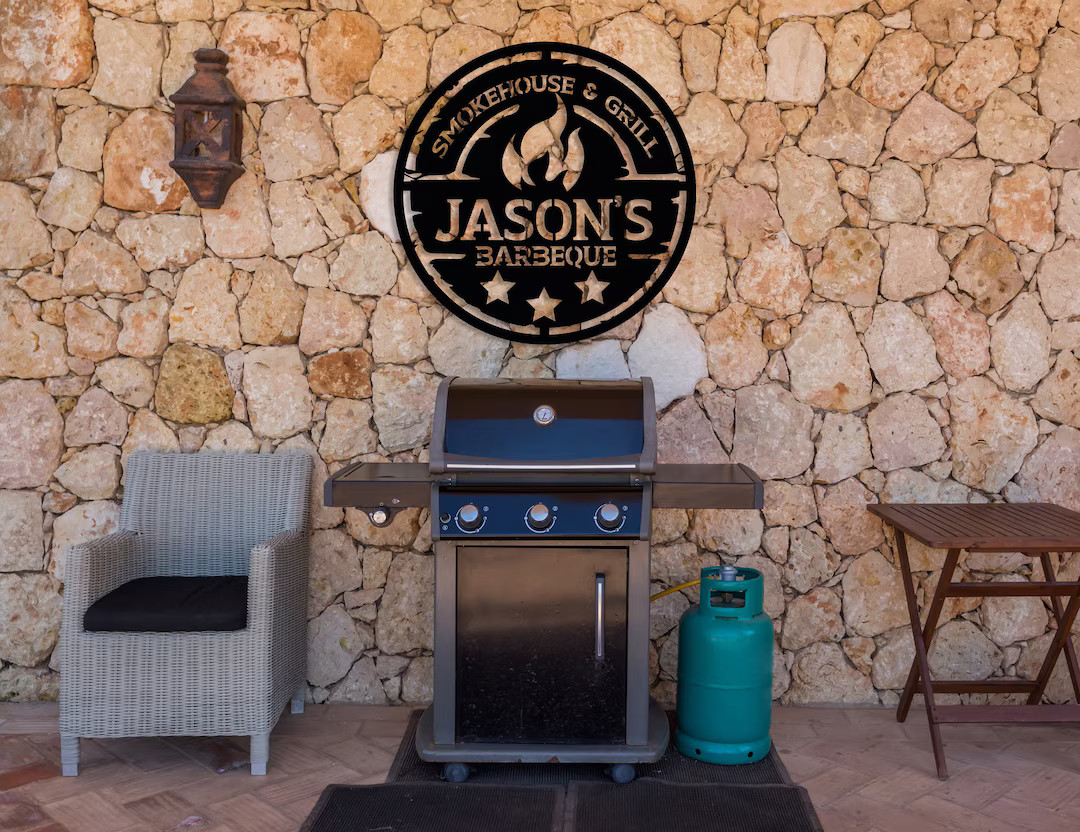 Personalized Metal Barbecue Wall Sign, Custom Grill Sign, Barbecue Sign for Outdoor, Large BBQ Si... | Etsy (US)