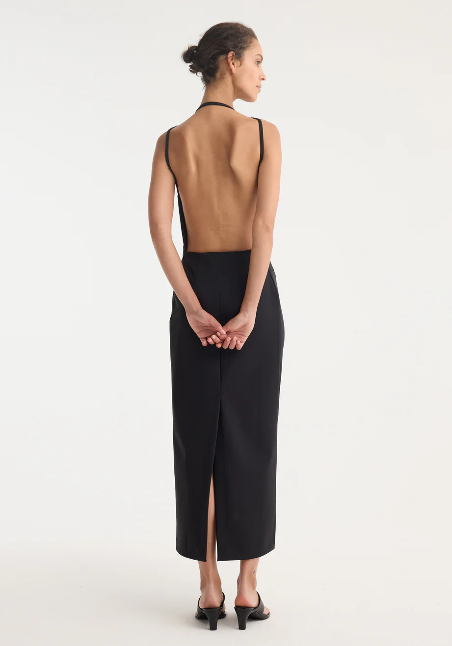 open back dress | black | Rohe