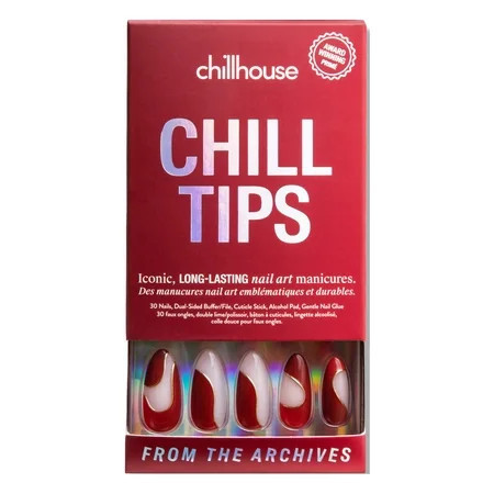 Chillhouse Chill Tips - Signatures Press On Nails From the Archives Almond Long Red 30 Fake Nails | Walmart (US)