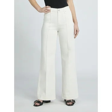 Scoop Women's High Rise Baggy Wide Leg Jean, Sizes 0-18, Available in Short & Long Lengths | Walmart (US)