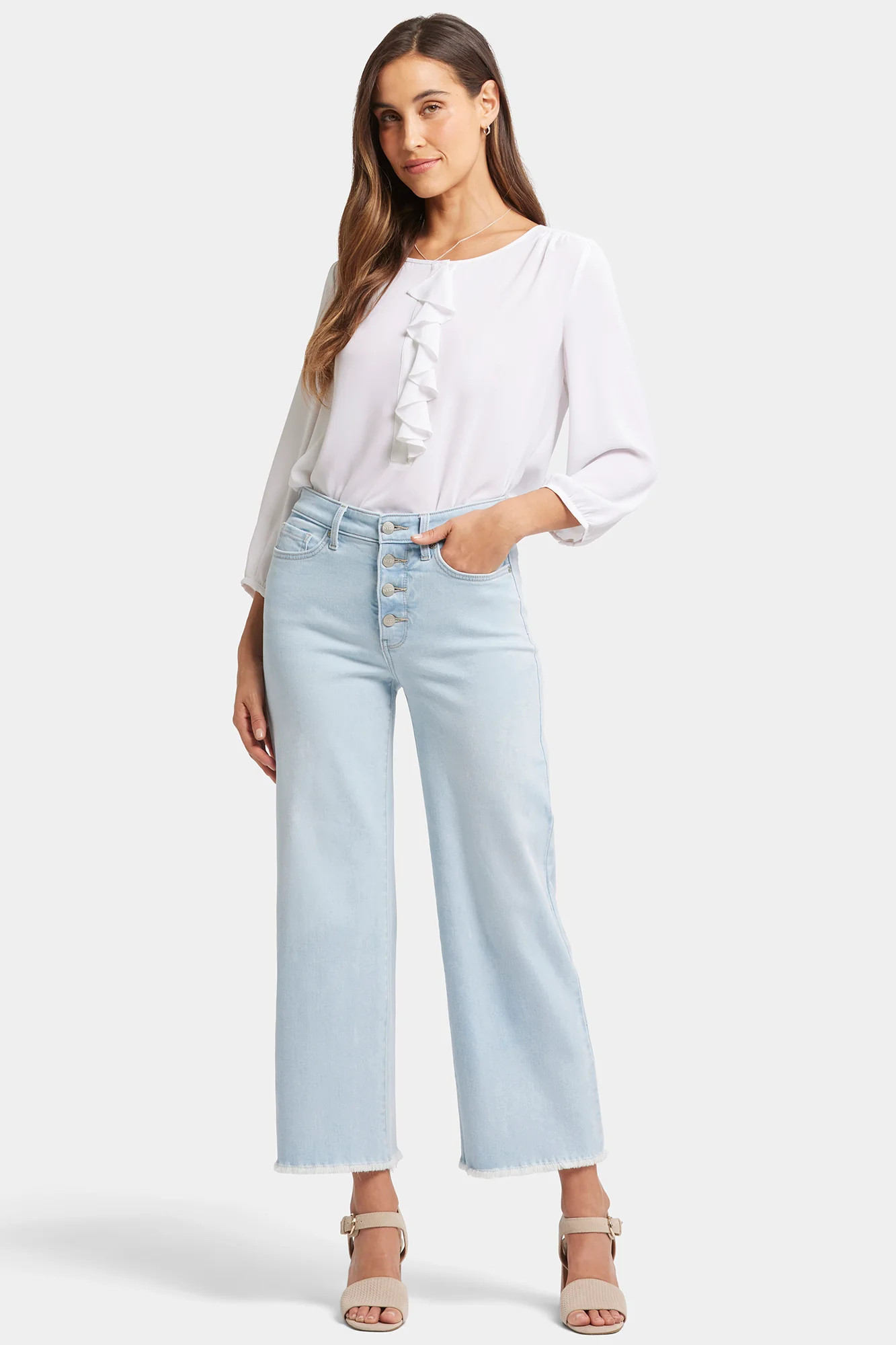 Teresa Wide Leg Ankle Jeans - Oceanfront | NYDJ