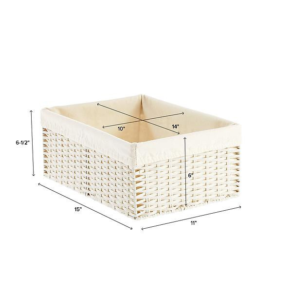 Large Montauk Rectangular Bin White | The Container Store