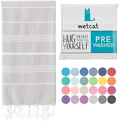 WETCAT Turkish Beach Towel (38 x 71) - Prewashed for Soft Feel, 100% Cotton - Quick Dry Beach Towels | Amazon (US)