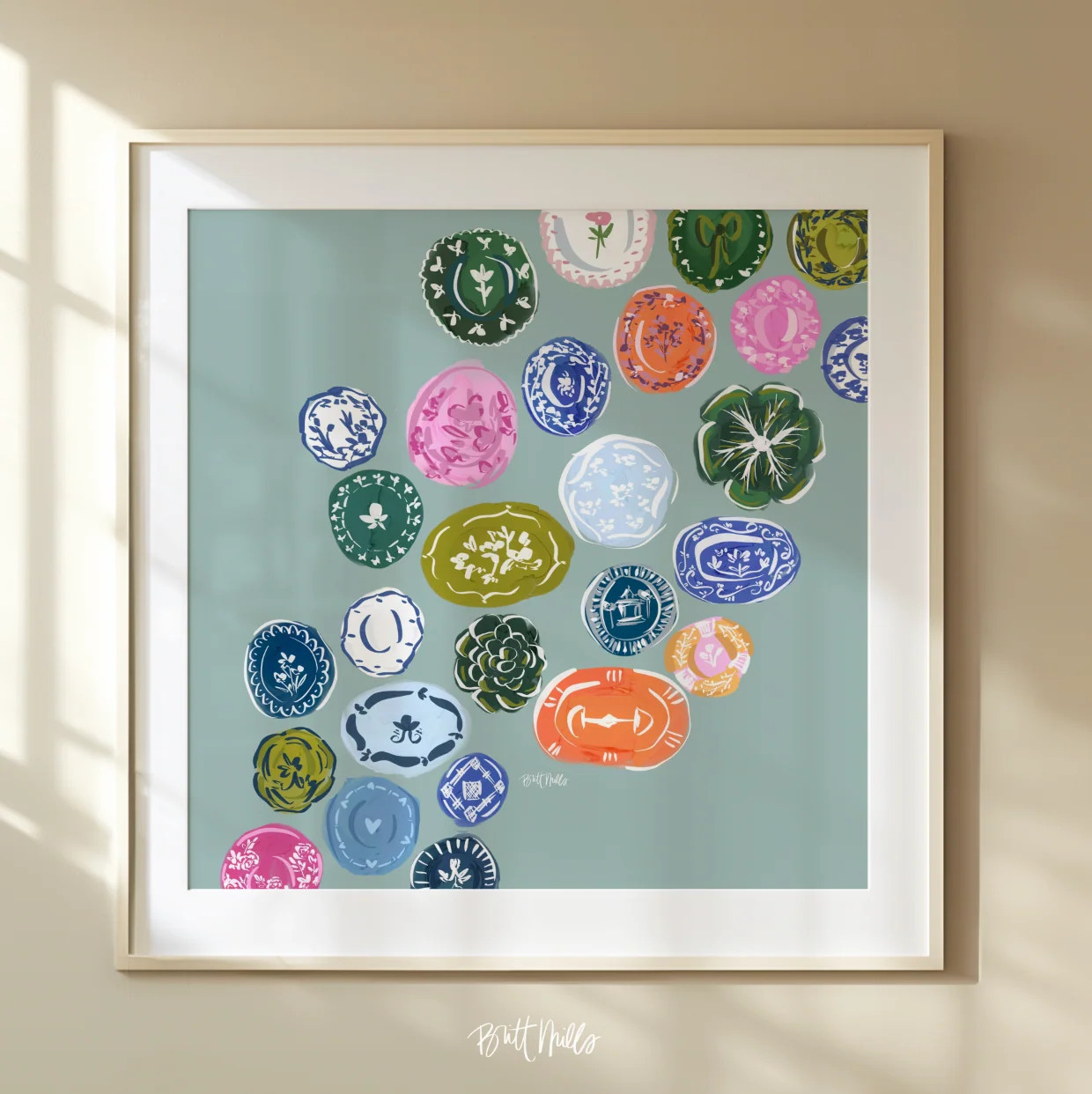 Willow Mahjong Mat Art Print | Britt Mills Design