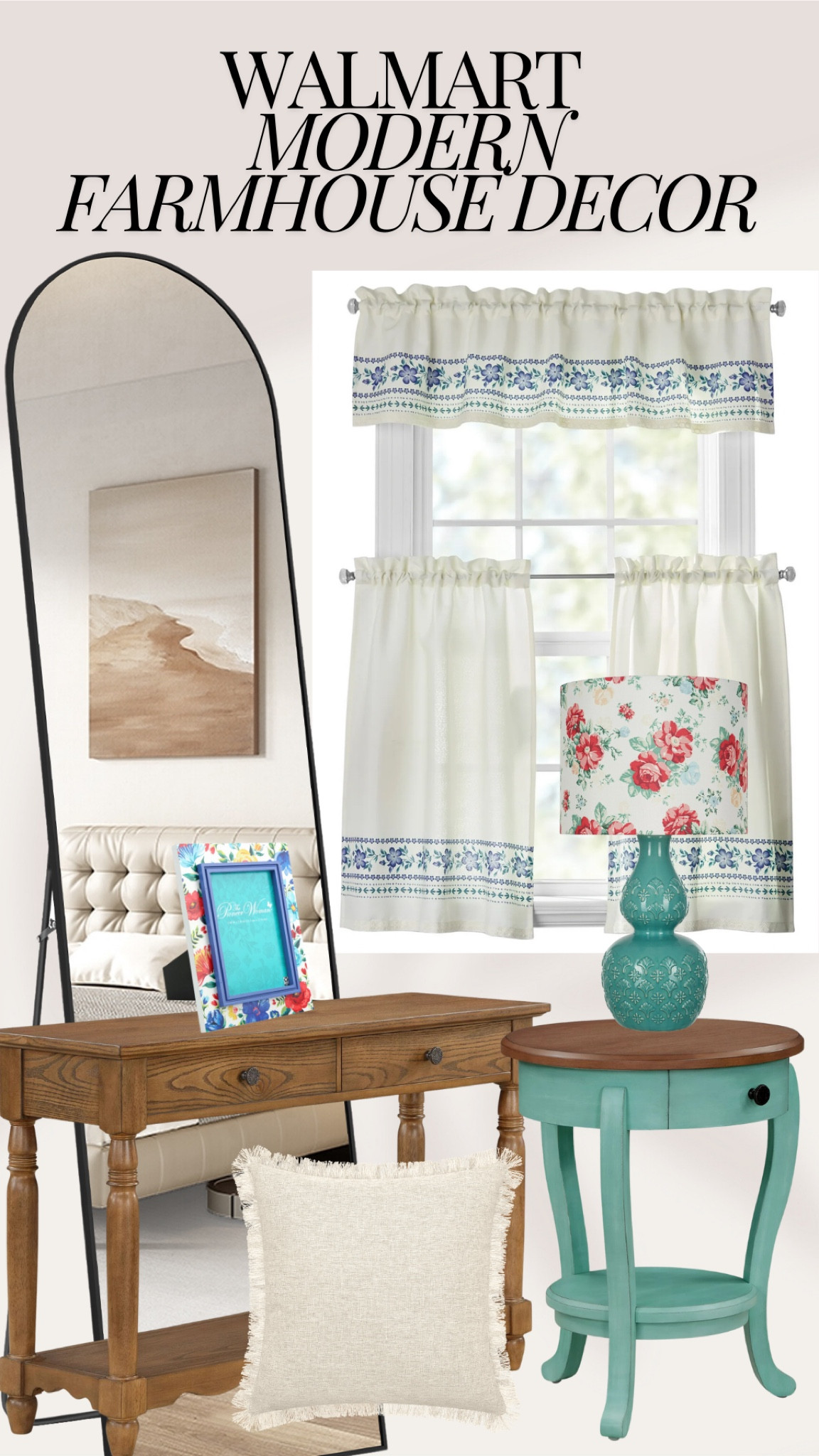 Walmart farmhouse decor. Loving these pieces from Walmart. The tables are made of solid wood too! 

#LTKHome #LTKxWalmart #LTKFamily