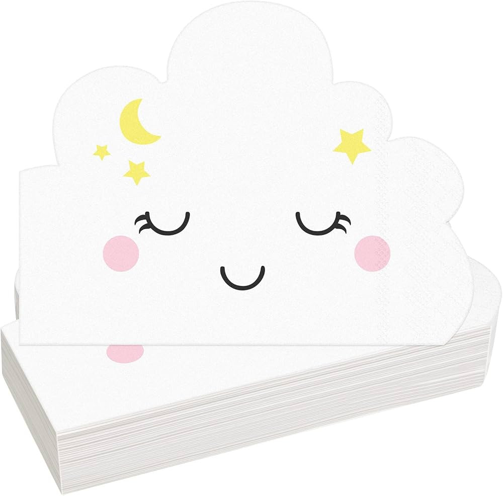 80 Sheets Cloud Paper Napkins Baby Shower Napkins for Birthday Gender Reveal Cloud Party Decorati... | Amazon (US)