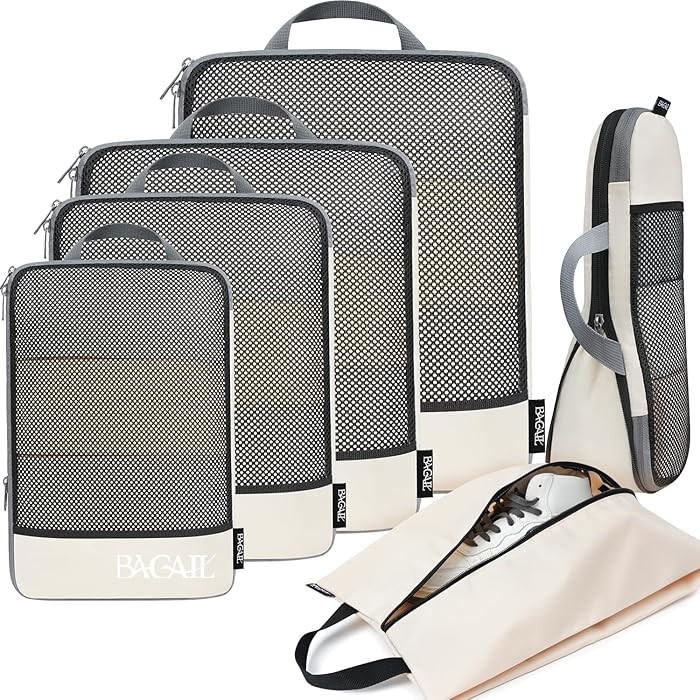 BAGAIL 4 Set/6 Set/8 Set Compression Packing Cubes Travel Accessories Expandable Packing Organize... | Amazon (US)