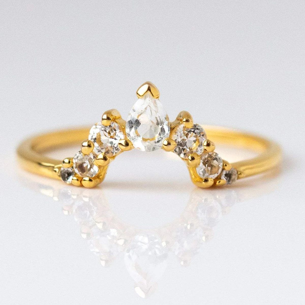 White Topaz Angels Arc Ring | Local Eclectic